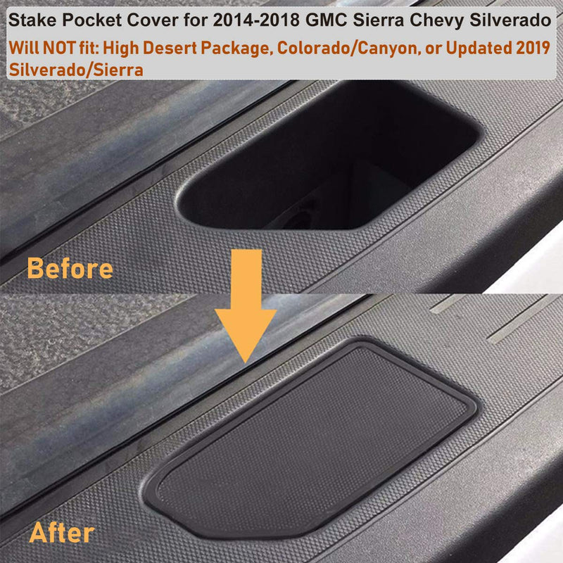  [AUSTRALIA] - Moonlinks Bed Rail Stake Pocket Cover for 2014-2018 GMC Sierra 1500 and Chevrolet Silverado 1500/2500/2500HD/3500(Set of 2) GMC Stake Pocket Cover