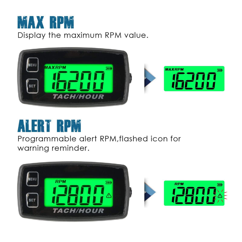  [AUSTRALIA] - Runleader speedometer with self-sufficient operating hours counter, maintenance reminder, alarm speed, backlit display, battery replaceable for ZTR lawn mower tractor generator outboard