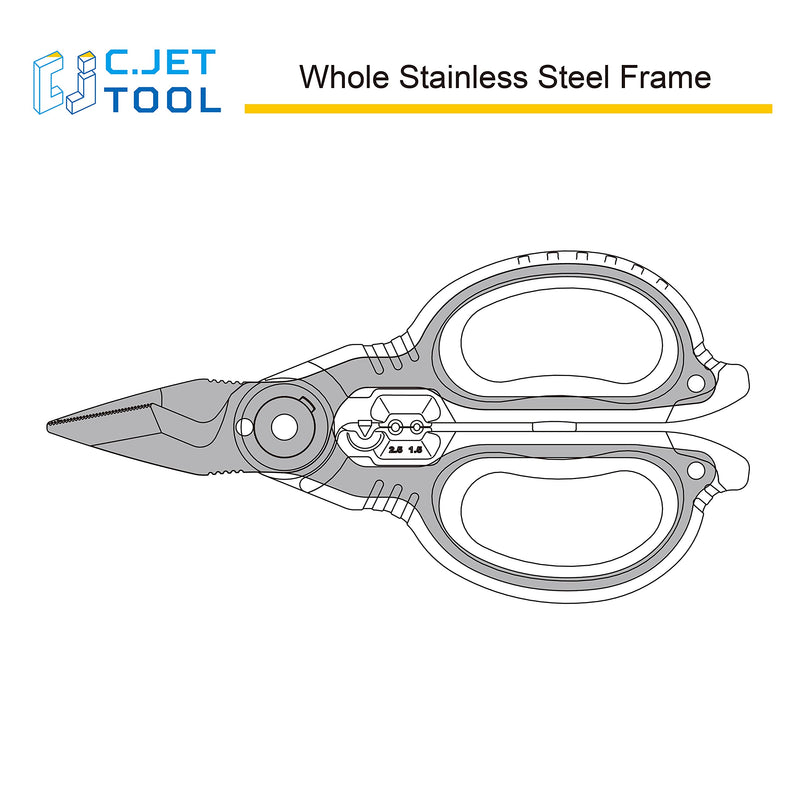  [AUSTRALIA] - C.JET TOOL 6" Stainless Electrician Scissors Heavy Duty Professional for Aluminium Copper Soft Cable (Turquoise) Turquoise