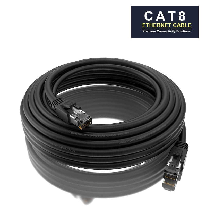 [AUSTRALIA] - Cat8 Ethernet Cable, 15ft, High Speed 25/40Gbps 2000Mhz Gigabit Ethernet LAN Cable, 24AWG S/FTP Patch Cable with RJ45 Connector, Indoor& Outdoor, Compatible with Laptop, Switch, Router, PS5, PS4