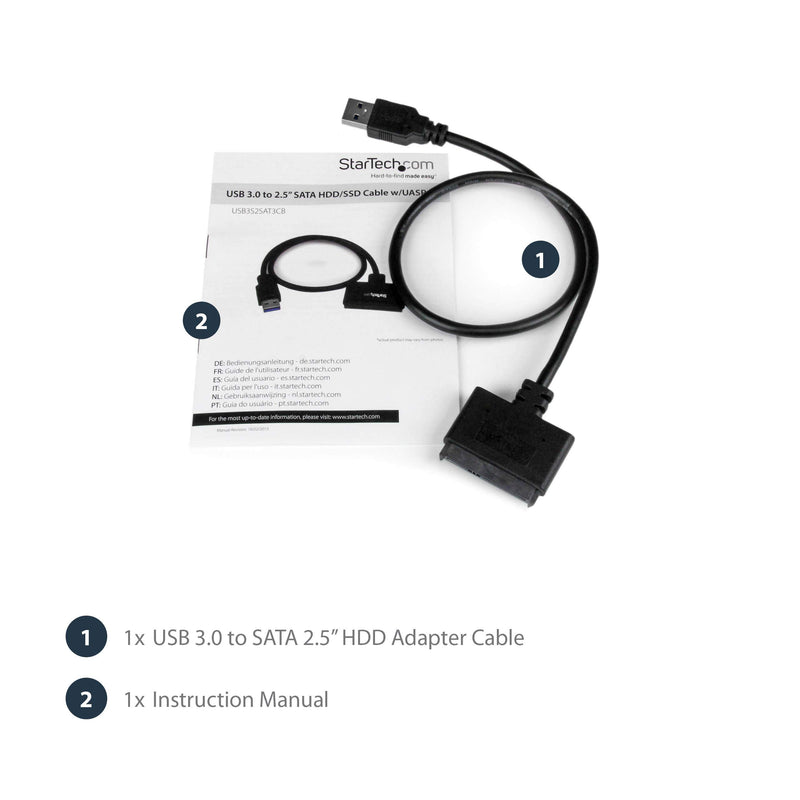 StarTech.com SATA to USB Cable - USB 3.0 to 2.5” SATA III Hard Drive Adapter - External Converter for SSD/HDD Data Transfer (USB3S2SAT3CB) USB 3.0 | 2.5" - LeoForward Australia