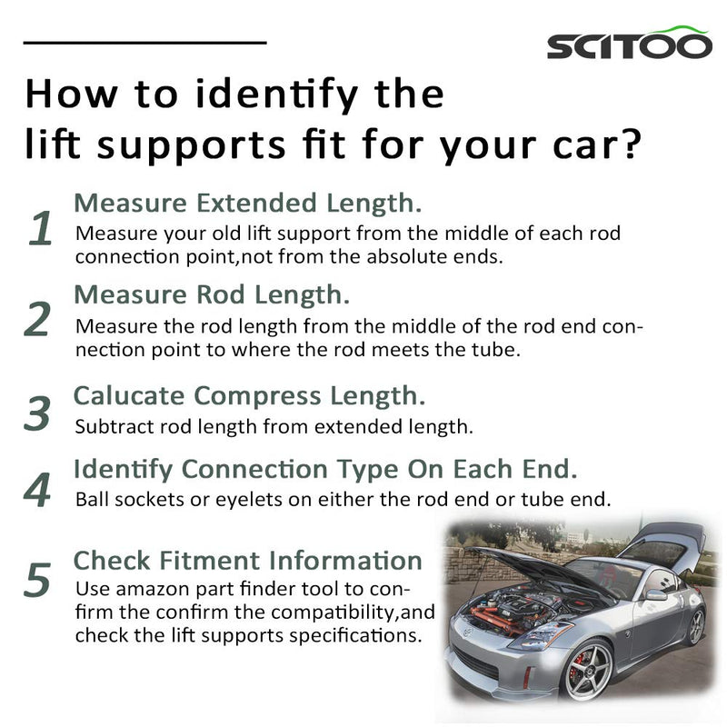 SCITOO Rear Glass Window Lift Supports Replacement Struts Gas Springs Shocks Fit for 2002-2007 Jeep Liberty - LeoForward Australia