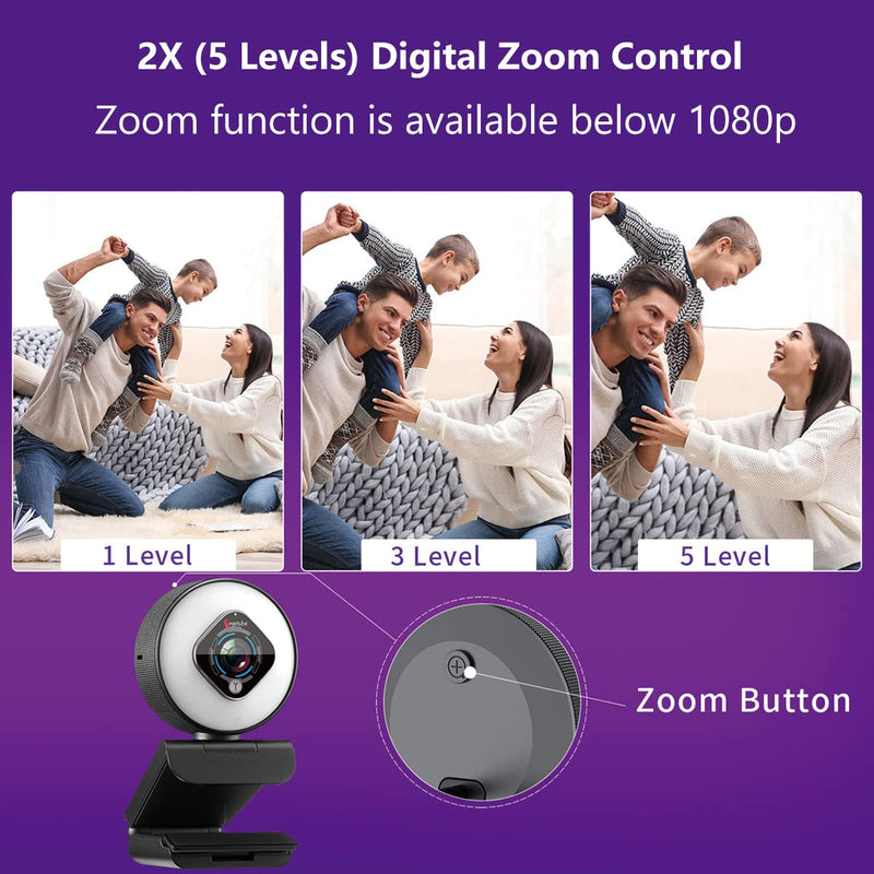  [AUSTRALIA] - Streaming Webcam 1080P with Ring Light - HD Web Camera with Digital Zoom Autofocus for Computer PC Laptop Mac - Angetube 962 USB Web Cam for Gaming Xbox Google Meet