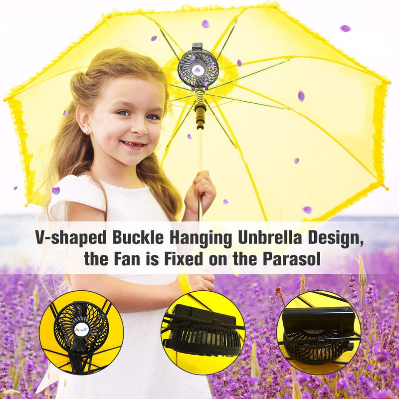  [AUSTRALIA] - VersionTECH. Mini Handheld Fan, USB Desk Fan, Small Personal Portable Table Fan with USB Rechargeable Battery Operated Cooling Folding Electric Fan for Travel Office Room Household Black