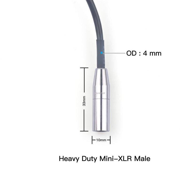  [AUSTRALIA] - Devinal 3.5mm Female to Mini XLR calbe, 1/8 inch Female Stereo to 3 Pin Mini XLR Male Cord Adapter Connector, Balanced Male Mini-XLR to Mini Jack(3.5mm) Socket TRS for Pro Lapel Mic 12 inch