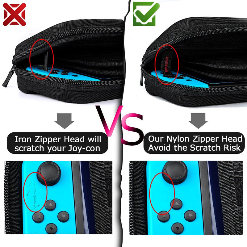  [AUSTRALIA] - DAYDAYUP Hestia Goods Switch Carrying Case Compatible with Nintendo Switch, with 20 Games Cartridges Protective Hard Shell Travel Carrying Case Pouch for Nintendo Switch Console & Accessories, Black