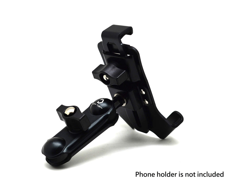 [AUSTRALIA] - Cliff-Top Composite Double Socket Arm for 1-Inch Ball Bases (Black), with Black Plastic Screw Black Double Socket Arm + Black Plastic Screw