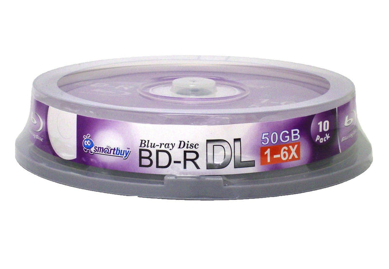  [AUSTRALIA] - Smart Buy 10 Pack Bd-r Dl 50gb 6X Blu-ray Double Layer Recordable Disc Blank Logo Data Video Media 10-Discs Spindle