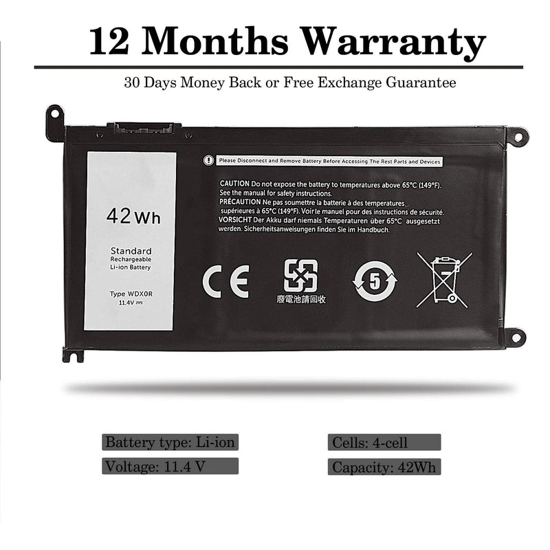  [AUSTRALIA] - WDX0R Laptop Battery for Dell Inspiron 13 5368 5378 5379 7368 7378 Inspiron 14-7460 Inspiron 15 5565 5567 5568 5578 7560 7570 7579 7569 P58F Inspiron 17 5765 5767 FC92N 3CRH3 T2JX4 CYMGM - 42Wh/11.4V