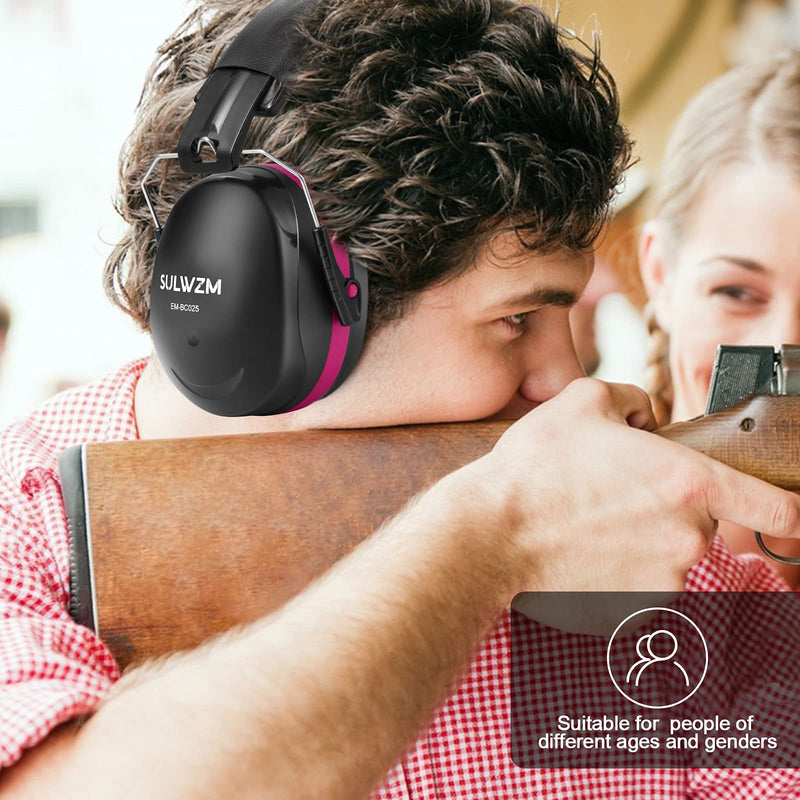  [AUSTRALIA] - SULWZM Hearing Protection Ear Muffs,NRR 28db Noise Cancelling for Shooting, Mowing, Construction,Rose Rose