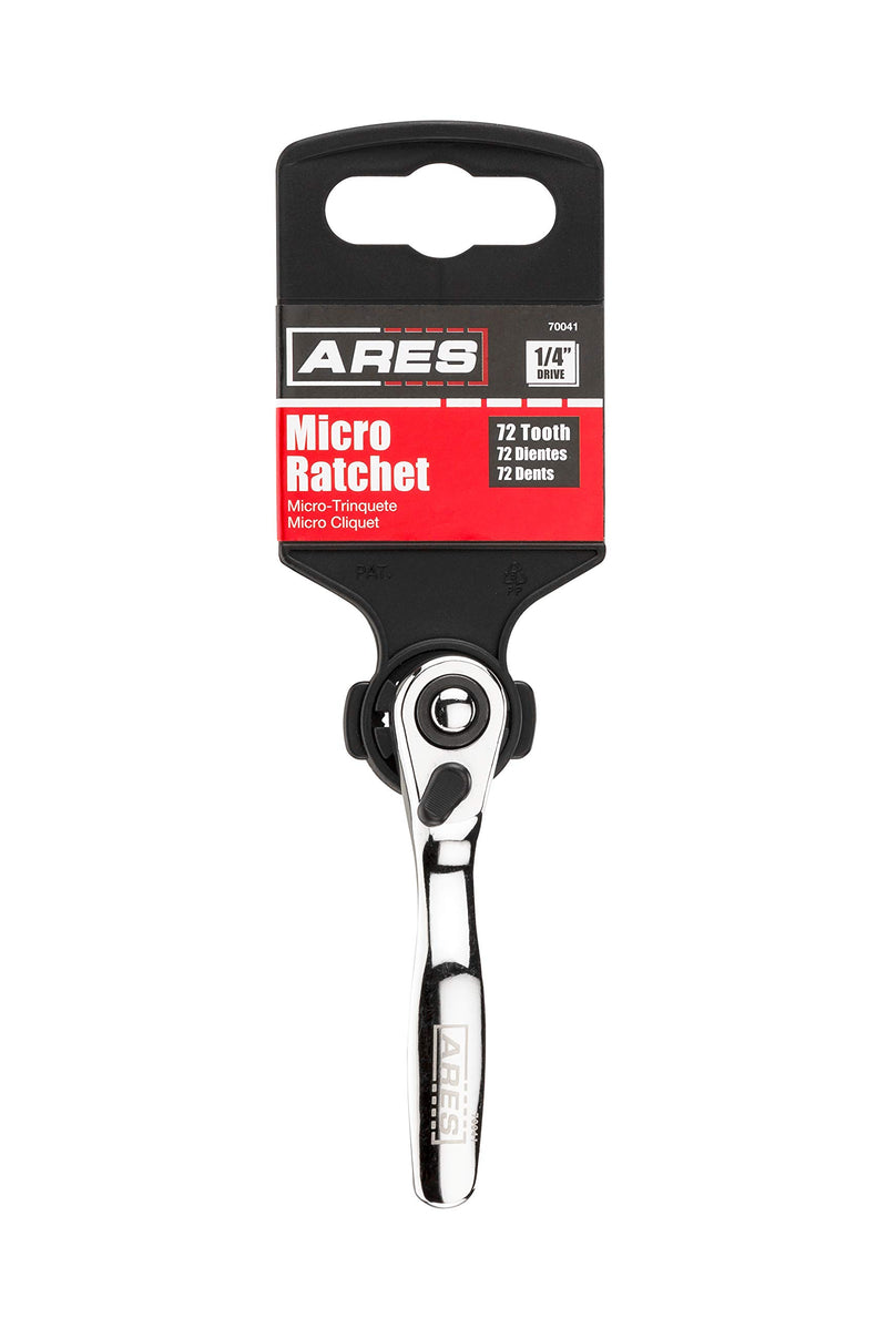  [AUSTRALIA] - ARES 70041-1/4-Inch Drive High Torque Offset Quick Release Micro Ratchet - 72-Tooth Gearhead with 5 Degree Sweep