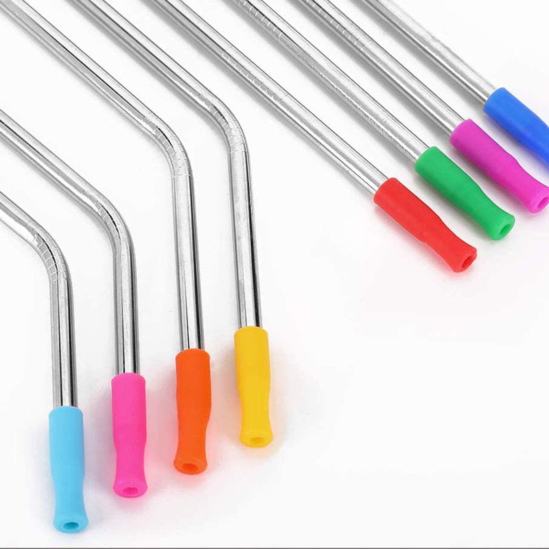  [AUSTRALIA] - 100pcs Straw Tips Reusable Silicone Straws Tips for Metal Straws Several Colors Food Grade Straws Tips Covers Individually Wrapped Silicone Tips Fits for Regular 1/4 Inch Wide Stainless Steel Straws
