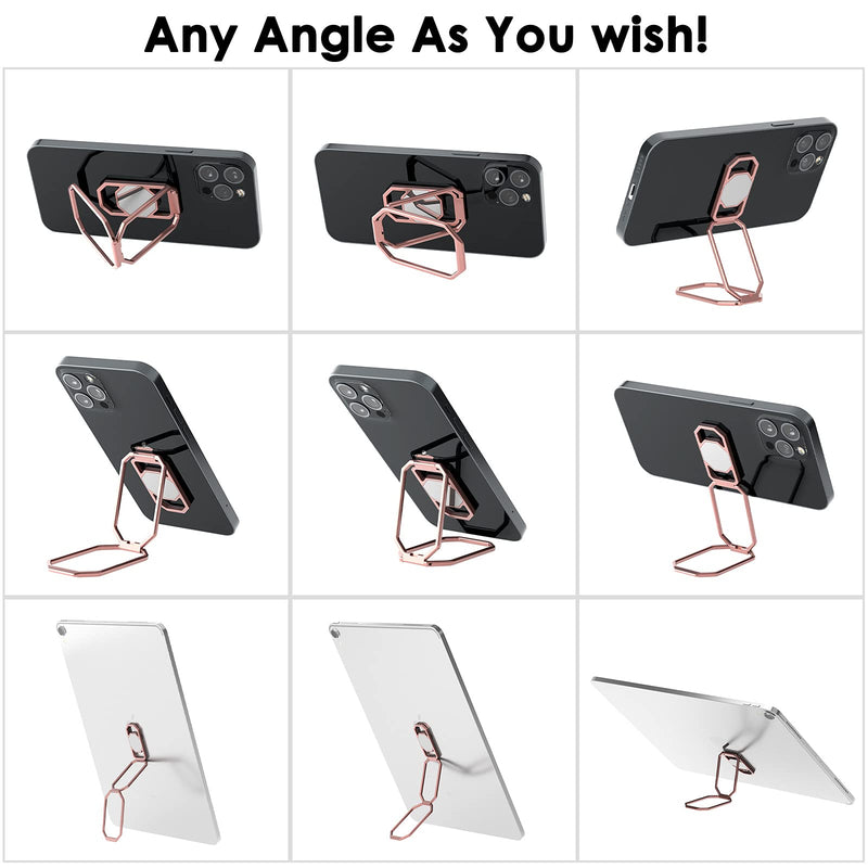  [AUSTRALIA] - Phone Ring Holder Finger Kickstand, 360° Rotation Metal Phone Grip for Magnetic Car Mount Foldable Cell Phone Stand Compatible with Most Smartphones Silver Rose Gold