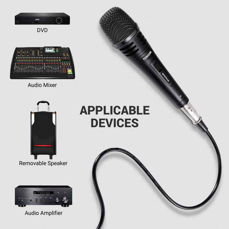 TONOR Dynamic Karaoke Microphone for Singing with 16.4ft XLR Cable, Metal Handheld Mic Compatible with Karaoke Machine/Speaker/Amp/Mixer for Karaoke Singing, Speech, Wedding and Outdoor Activity - LeoForward Australia