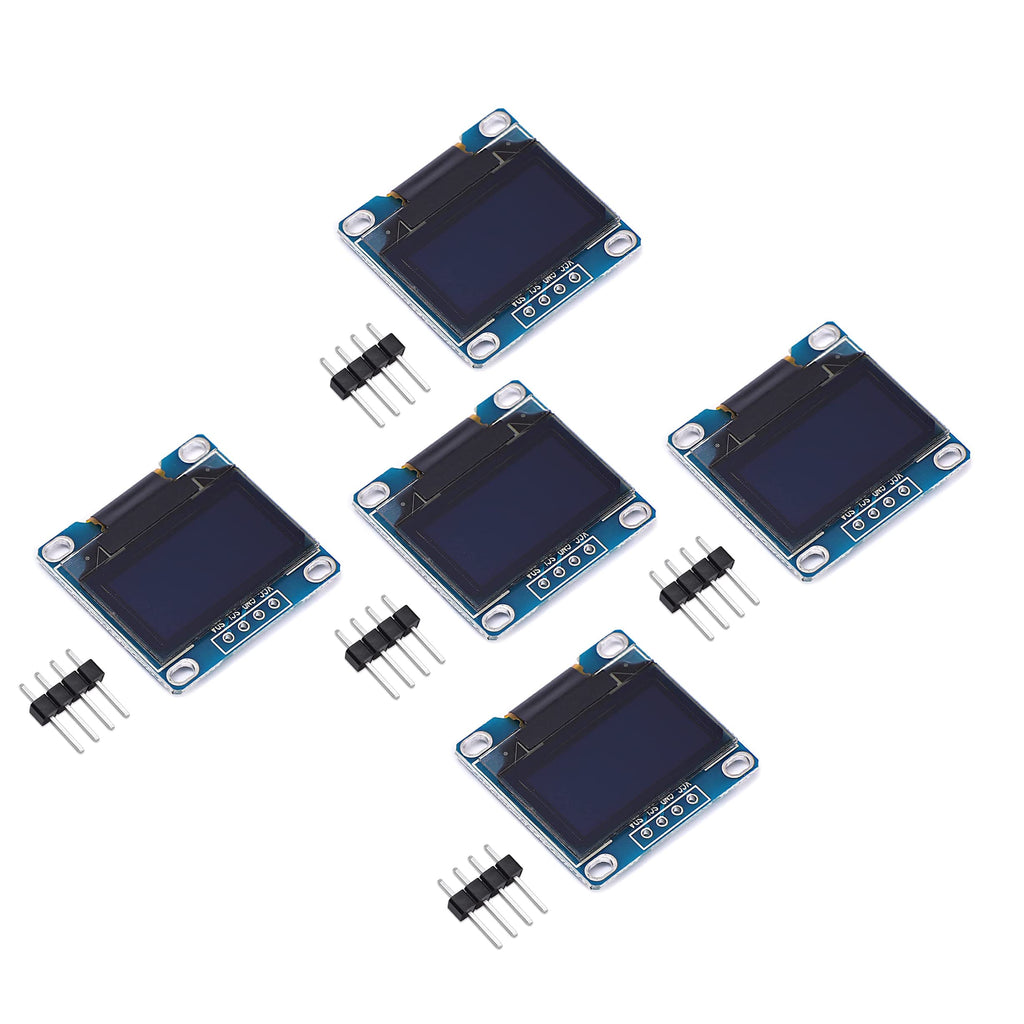  [AUSTRALIA] - Songhe 0.96 inch 12864 128X64 OLED LCD Display Board Module I2C IIC SSD1306 Driver 4 Pins for Arduino Raspberry Pi (Pack of 5pcs, White Light)