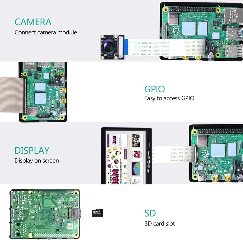  [AUSTRALIA] - Miuzei Raspberry Pi 4 Aluminium Case, Raspberry Pi 4 Model B Metal Case, Pi 4 Alloy Armor Case with Cooling Column and Thermal Pads Compatible with Raspberry pi 4 B 8gb 4gb 2gb- No Pi Board