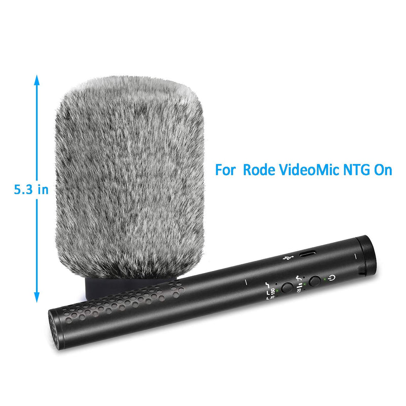  [AUSTRALIA] - NTG Furry Microphone Wind Shield - Windscreen/Windmuff for Rode VideoMic NTG and Microphones with Maximum Slot Length of 100mm (3.9") and Diameter of 18-24mm by YOUSHARES (Black White)