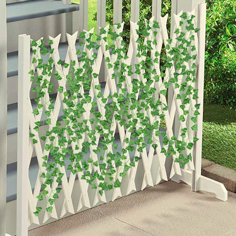  [AUSTRALIA] - CQURE 18 Strands Artificial Ivy Garland, Fake Vines Greenery Decor Ivy Garland Fake Leaves Hanging Plants for Bedroom Home Kitchen Garden Office Wedding Wall 126 Feet, Green