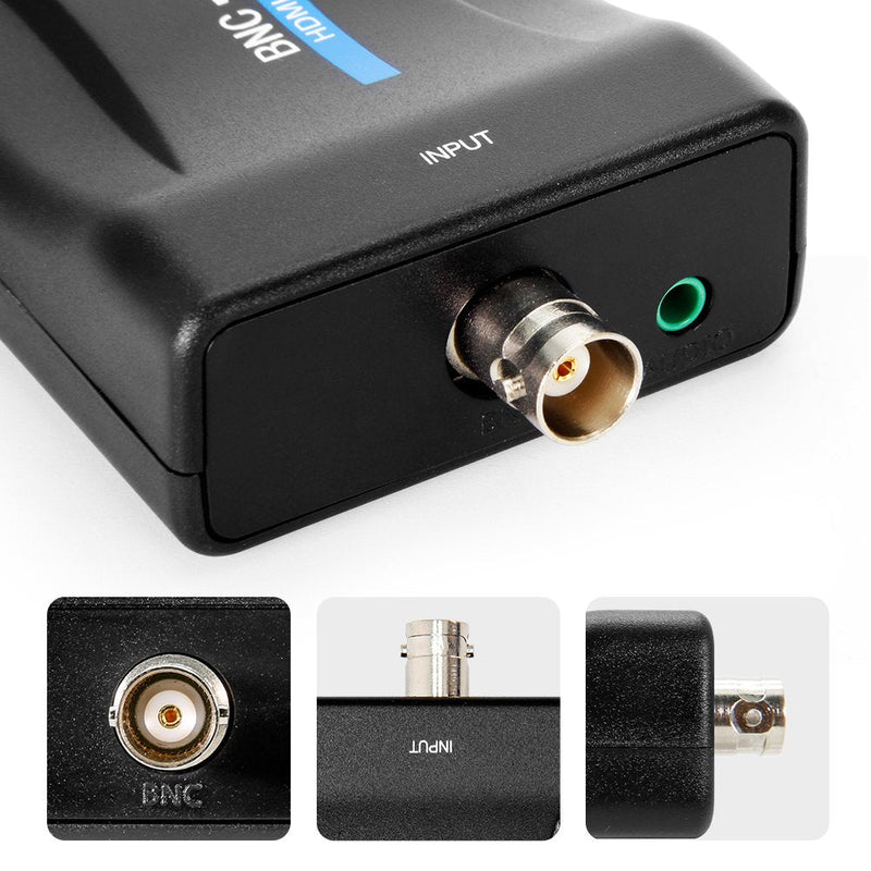  [AUSTRALIA] - CVBS BNC to HDMI Converter, Composite BNC and Audio Input to HDMI Output Adapter with 720P/1080P Switch, Transfer Analog Video Signal from CCTV Security Camera to HD Monitor Projector Computer