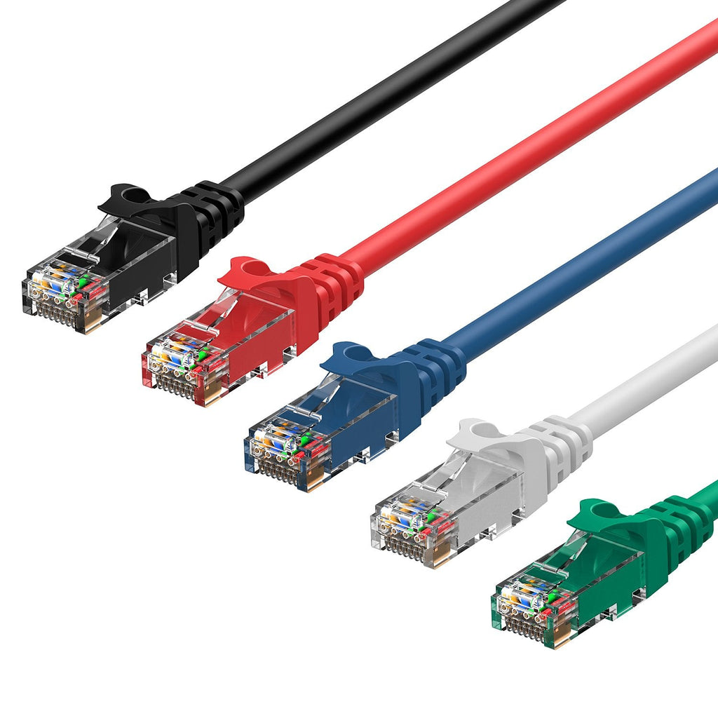  [AUSTRALIA] - Rankie RJ45 Cat6 Snagless Ethernet Patch Cable, 5-Pack, 5 Feet, 5-Color Combo