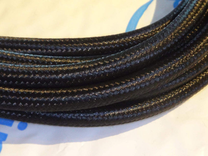  [AUSTRALIA] - NUODIFAN textile cable for lamp/textile-coated plastic cable fabric cable power cable/3-core 3x0.75mm² with earth conductor/for electrical items and DIY lamp accessories/black (5m) 5m