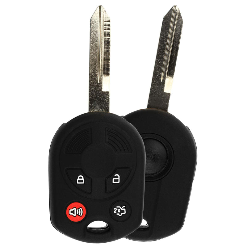  [AUSTRALIA] - KeyGuardz Keyless Entry Remote Car Key Fob Outer Shell Cover Soft Rubber Protective Case For Ford Lincoln Mercury Black