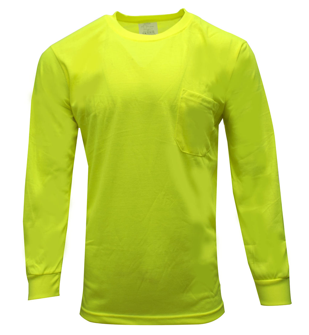  [AUSTRALIA] - NY Hi-Viz Workwear L2110 Long Sleeve High-Visibility Force Color Enhanced Safety Shirt (Small, Neon Yellow)