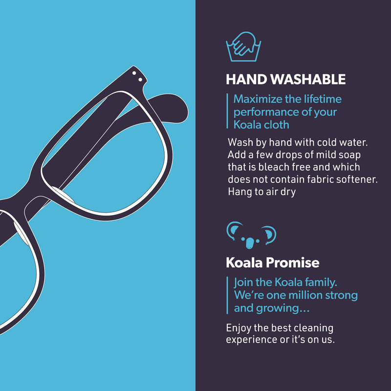 Koala Lens Cleaning Cloth | Japanese Microfiber Glasses and Screen Cleaner | Safe for All Multi-Coated Eyeglass and Camera Lenses (Pack of 6) 6" x 7", 6 Pack - LeoForward Australia