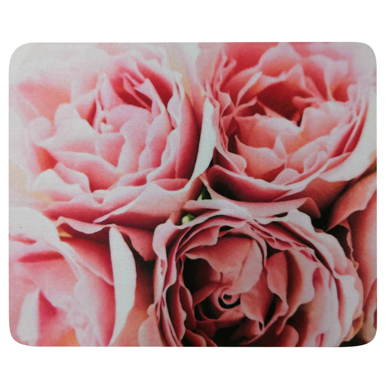  [AUSTRALIA] - Mouse Pad Pink Roses 36230 Oblong Shaped Mouse Mat Design Natural Eco Rubber Durable Computer Desk Stationery Accessories Mouse Pads for Gift