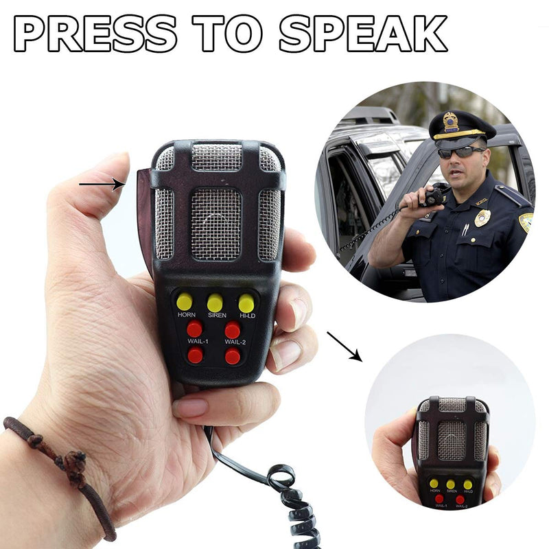  [AUSTRALIA] - VaygWay Premium Quality 5 Tone Sound Car Siren Vehicle Horn with Mic PA Speaker System Emergency Sound Amplifier - 60W Electric Ambulance/Horn Hooter