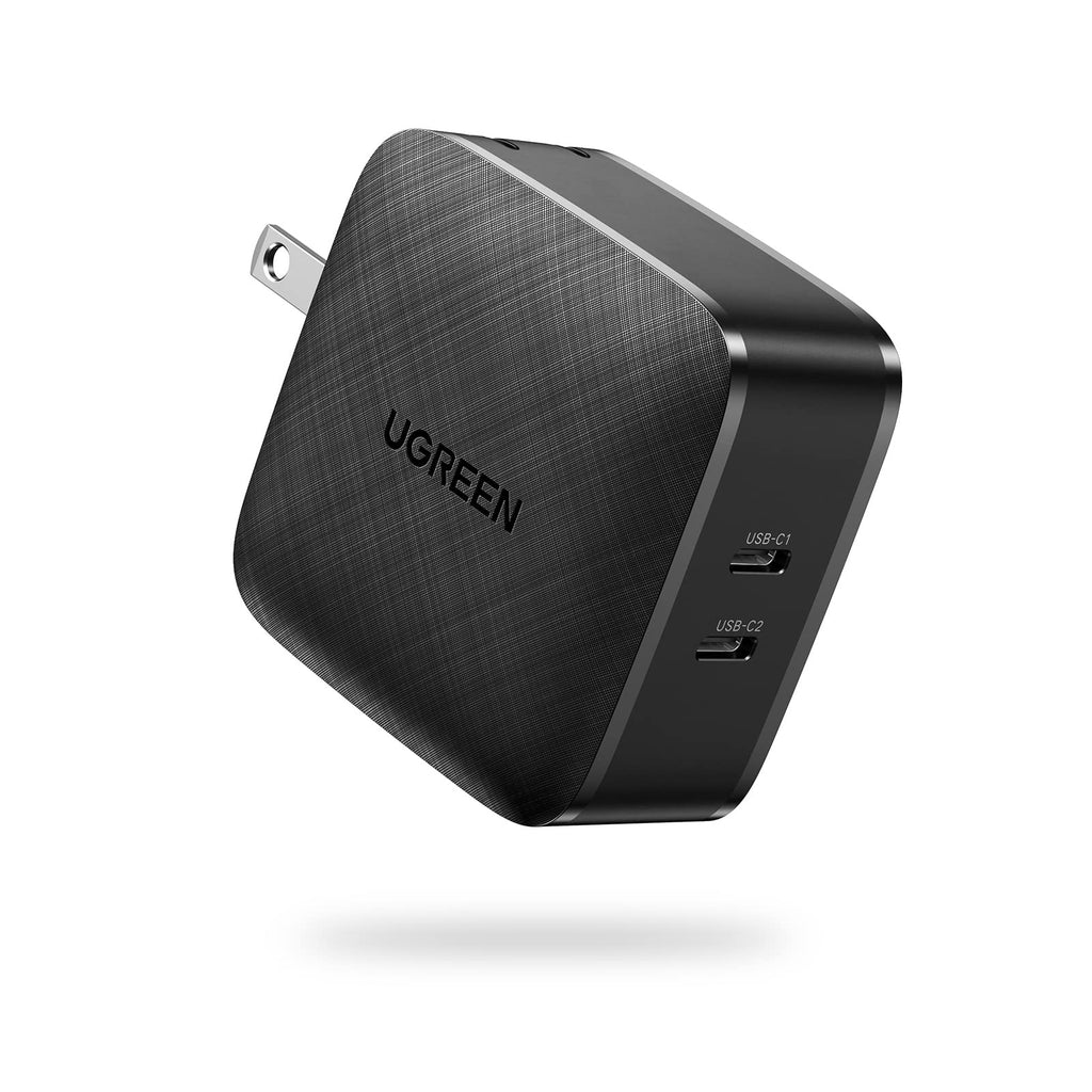  [AUSTRALIA] - UGREEN 66w USB C Charger, 2 Ports Fast Wall Charger, PD Charger Power Adapter Compatible with MacBook, Lenovo 65W Laptops, Dell/HP Laptops, iPad, iPhone 14-8 Series, Galaxy S22/S21 Series, and More