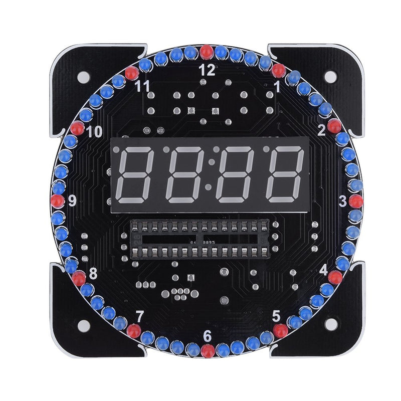 Wendry DIY Digital LED Clock Kit, Multi-Function Light Control Rotation Digital LED Electronic Clock with Temperature Suite with Installation Accessories(Case & USB Cable Red Blue) Case & Usb Cable Red Blue - LeoForward Australia