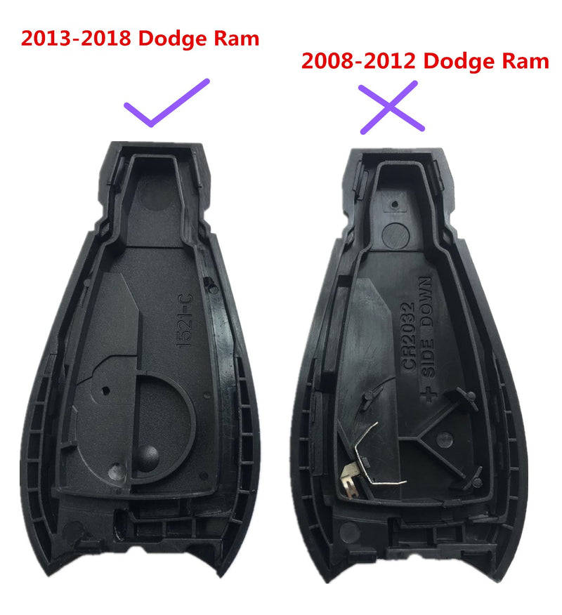  [AUSTRALIA] - Replacement Remote Keyless Fob Key Case (Shell) For 2013-2018 Dodge Ram Truck 1500 2500 3500 GQ4-53T 56046953