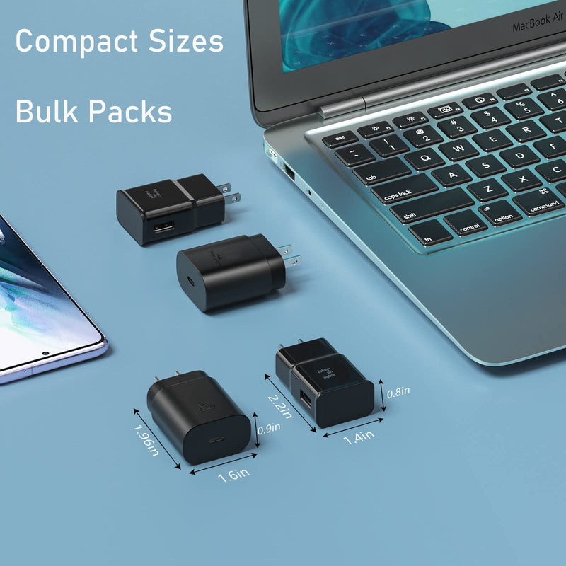  [AUSTRALIA] - USB C Fast Charging Block, Bulk Pack 25W PD Charger with Type C Charger Adapter Compatible with Samsung Galaxy S22Ultra/S22+/S22/S21/S21Ultra/S20/Note20/10,iPhone 13/12/11 Pro Max/Mini/XS/XR/X, iPad