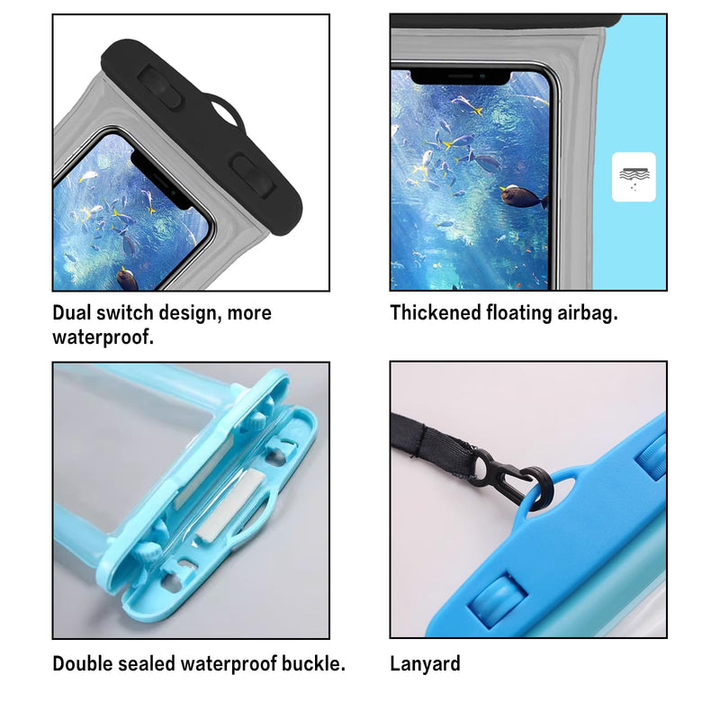  [AUSTRALIA] - Gartmost 7 Pcs Waterproof Phone Pouch, Universal IPX8 Floating Waterproof Cell Phone Case Dry Bag, Compatible with Most Cell Phone on Market, Waterproof Phone Protector for Beach Swimming