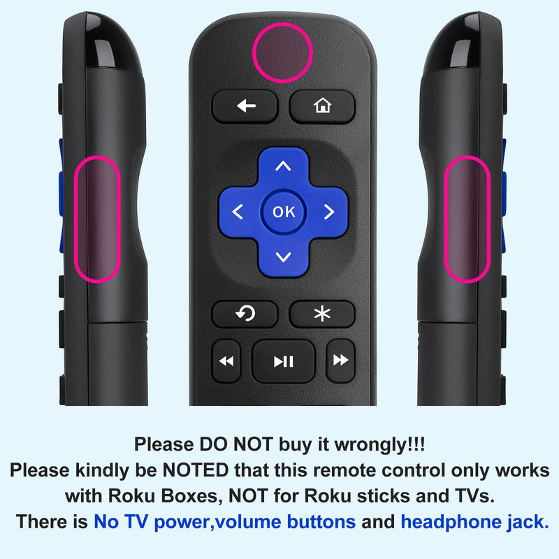  [AUSTRALIA] - (Pack of 2) Replaced Remote Control Only for Roku Box, Compatible for Roku 1/2/3/4 (HD,LT,XS,XD),for Roku Express,for Roku Premiere(NOT for Roku Stick and Roku TV) 4 key2