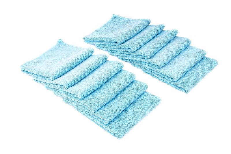  [AUSTRALIA] - The Rag Company (12 Pack) Premium 12 x 12 Microfiber Terry Towel, Light Blue