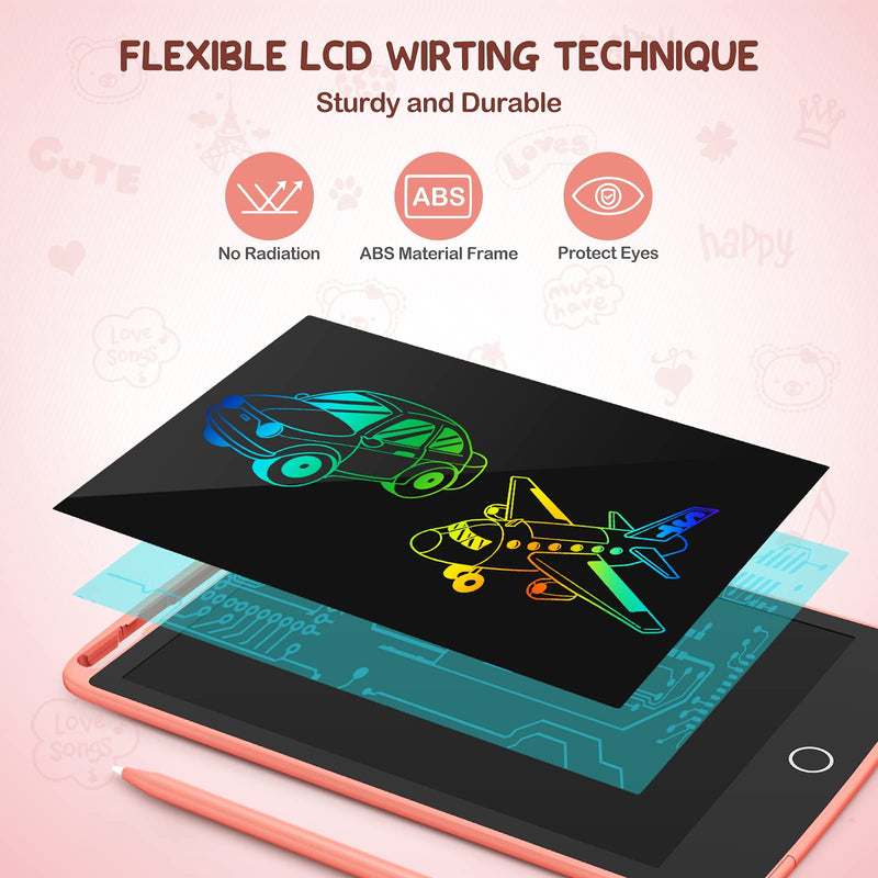  [AUSTRALIA] - LCD Writing Tablet, 2 Pack Colorful Doodle Board Electronic Erasable Reusable Writing Drawing Pads for Kids, Learning Toys Gifts for 3-6 Years Old Boys and Girls Toddlers, 8.5 Inch (Blue and Pink)