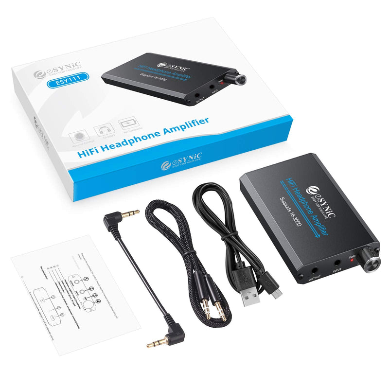 [AUSTRALIA] - eSynic Professional Headphone Amplifier Portable Headphone Volume Amplifier Rechargeble Headphone Amps Digital HiFi Amp With 3.5mm Jack & a Two-stage Gain Switch for MP3 MP4 Phones and Computers etc Style-A