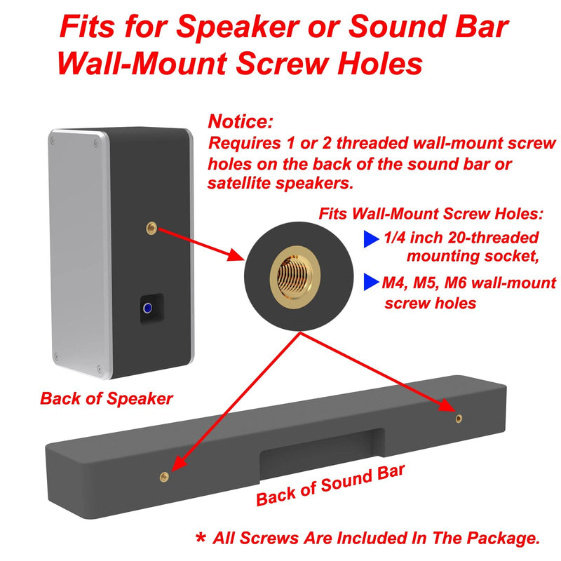  [AUSTRALIA] - Pbxifge Sound Bar Wall Mount Brackets for Vizio Soundbar Wall Mounted Holders S3820W-C0 SB3851-C0 SB4051-D5 S5430W-C2 SB3651-E6 S2920W-C0 Mounting Bracket Kit with Screws