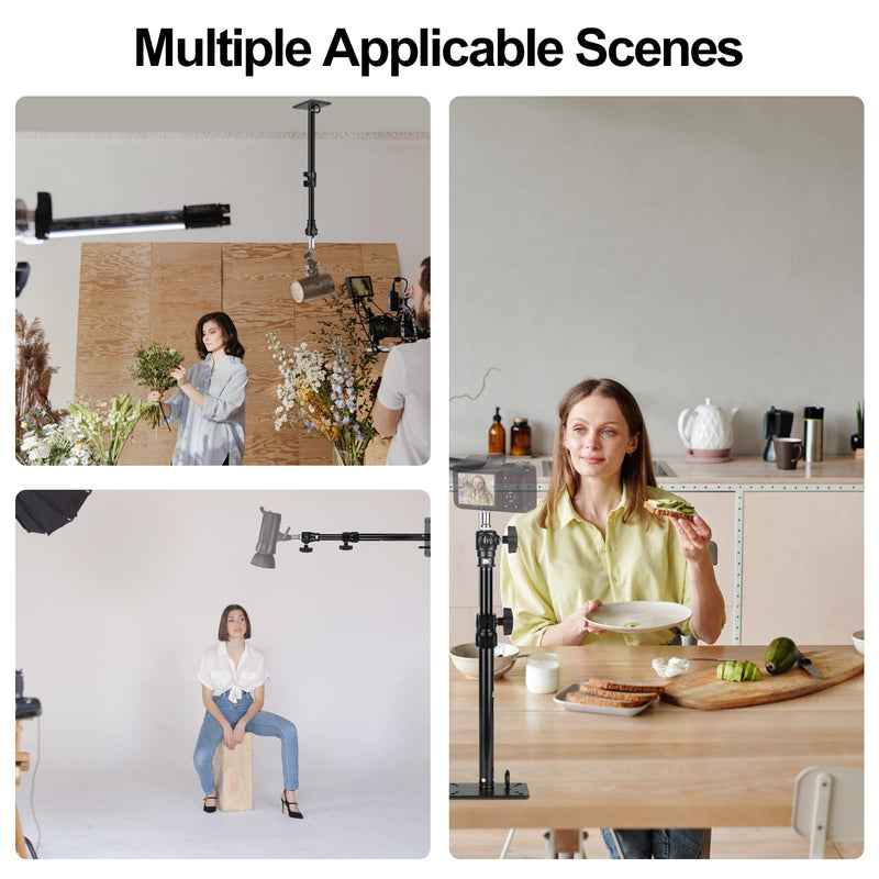  [AUSTRALIA] - EMART Photography Studio Wall Mount with 1/4" to 3/8" Adapter, 22" Camera Ceiling Mount Adjustable Wall Mounting Boom Arm for Photo Video Ring Light, Monolight, Umbrella, Reflector, LED Light - 57cm 22inch/55cm