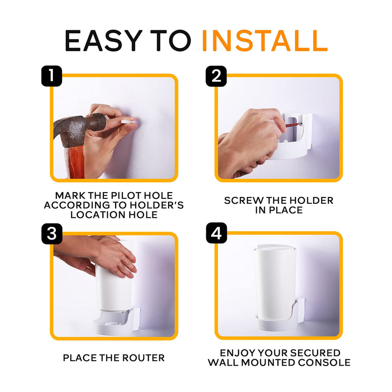  [AUSTRALIA] - Bangcheer - Wall Mount Holder for Tp Link Deco, for Home Mesh WiFi System, Space Saving Deco Mesh Holder, Wall Mount Bracket Holder with Cable Organizer (Deco X90) Deco X90