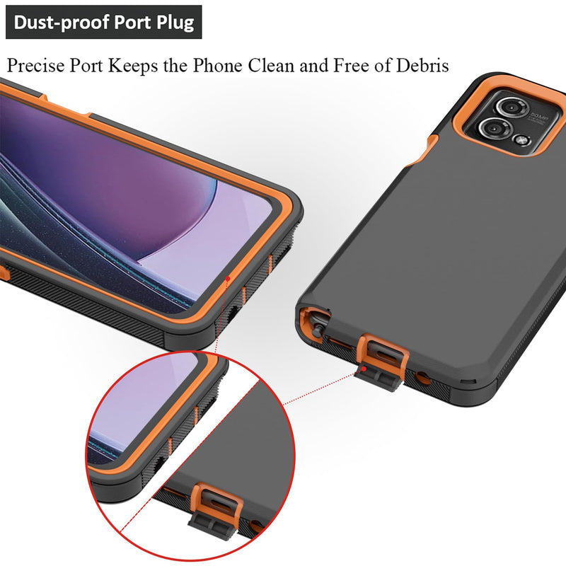  [AUSTRALIA] - TMIDVFV Compatible with Moto G Stylus 5G 2023 Case, with Belt Clip Holster Heavy Duty Rugged Shockproof Full Body Protection Kickstand Cover for Moto G Stylus 5G 2023 Phone (Orange) Orange