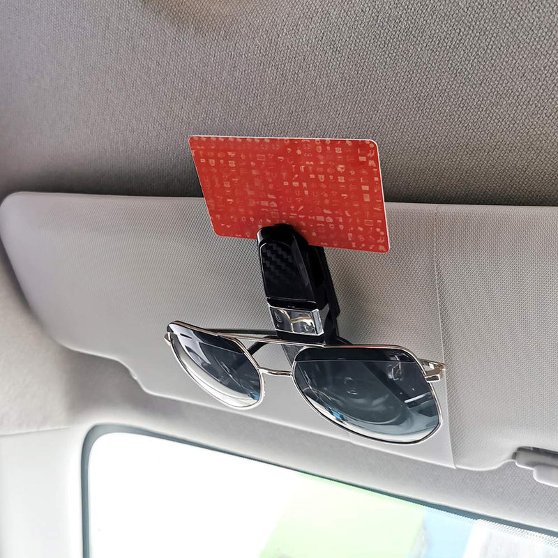  [AUSTRALIA] - FEPITO 6 Pack Glasses Holders for Car Sun Visor Sunglasses Holder Clip Hanger Eyeglasses Mount for Car, Conveniently Double-Ended Clip Car Glasses Holder with Ticket Card Clip