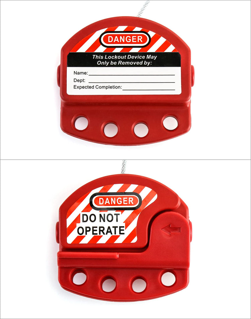  [AUSTRALIA] - QWORK Lockout Tagout Cable Lock, Adjustable Steel Vinyl Coated Cable Lockout, 3/16" Diameter, 5.9' Length 1 Pack
