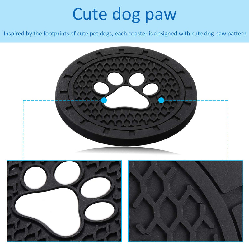  [AUSTRALIA] - Boao 4 Packs Paw Car Coasters Car Cup Holder Coasters Silicone Anti Slip Dog Paw Coaster Mat Accessories for Most Cars, Jeeps,Trucks, RVs and More, 2.75 Inch