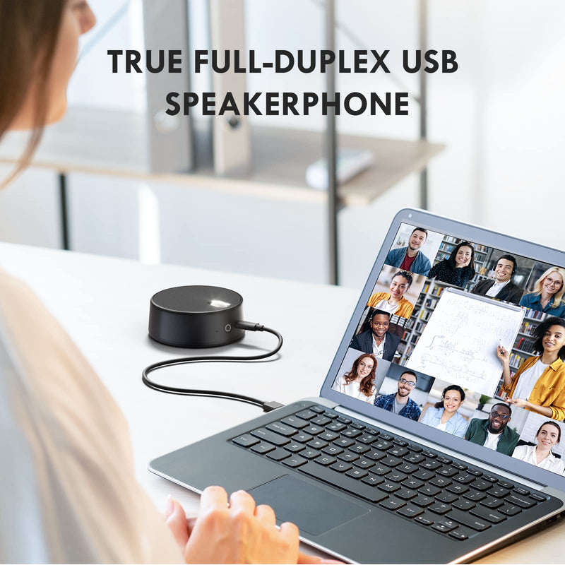  [AUSTRALIA] - ROFALL USB Computer Speakers with Microphone, PC Laptop Speaker with Mic, 3 Sound Modes, Hand Free Enhanced Voice Pick up, Compatible with Zoom for Personal Call and Home Office Meeting