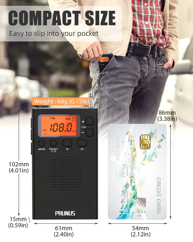  [AUSTRALIA] - PRUNUS Pocket Radio with Earphones + 328 Recordable Radio Portable