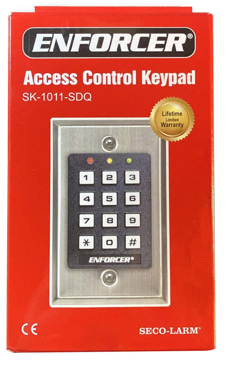  [AUSTRALIA] - Seco-Larm SK-1011-SDQ ENFORCER Access Control Keypad, Up to 1,000 possible user codes (4-8 digits), Output can be programmed to activate for up to 99,999 seconds (nearly 28 hours)