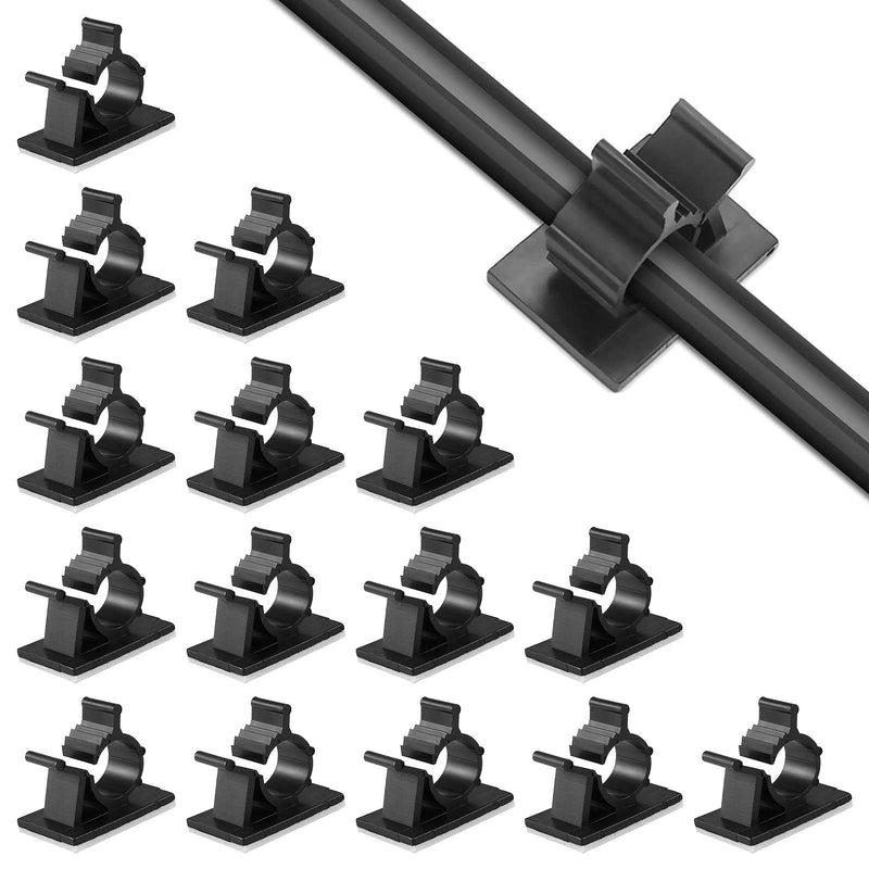  [AUSTRALIA] - Viaky 30 Pcs Black Clips Self Adhesive Backed Nylon Wire Adjustable Cable Clips Adhesive Cable Management Drop Wire Holder 30black